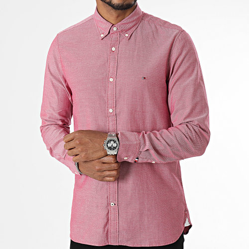 Chemise Manches Longues Slim Flex Dobby 3782 Rose