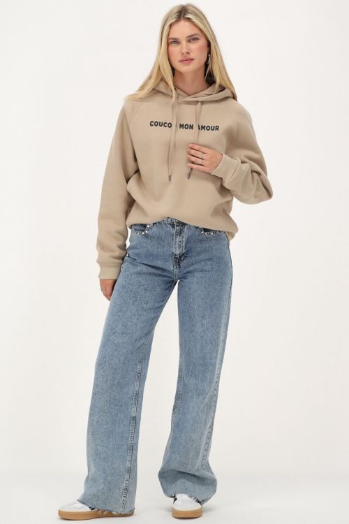 Beige hoodie ''Au revoir''