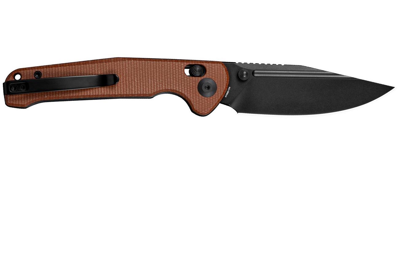 SENCUT Glenspar S25046-3 Black, Brown Canvas Micarta, zakmes