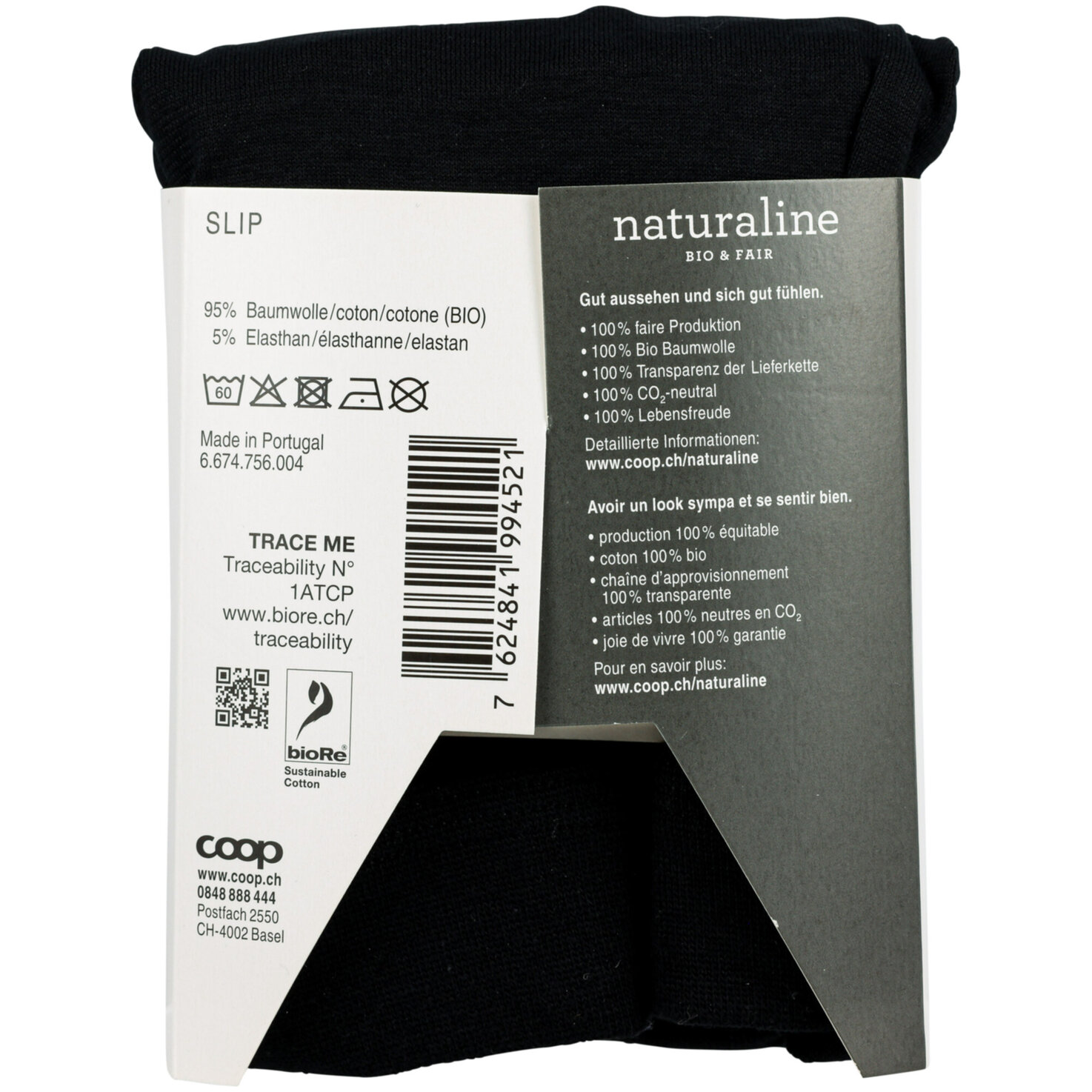 Naturaline Herren Slip Schwarz XL