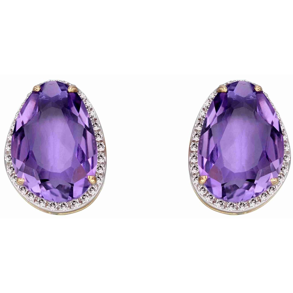 Boucle d'oreille améthyste en Or 375/1000
