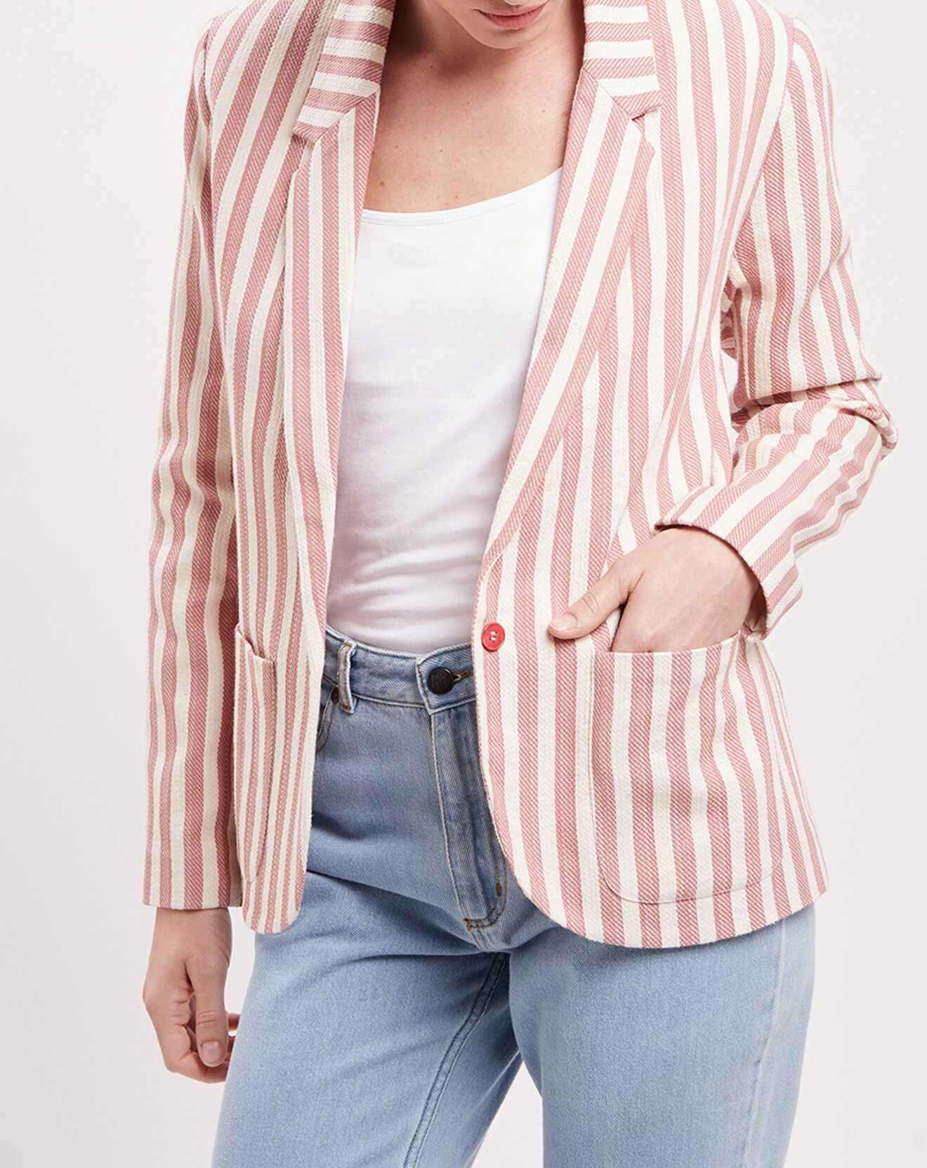 Harris Wilson Veste Blazer Cyprille rayée litchi