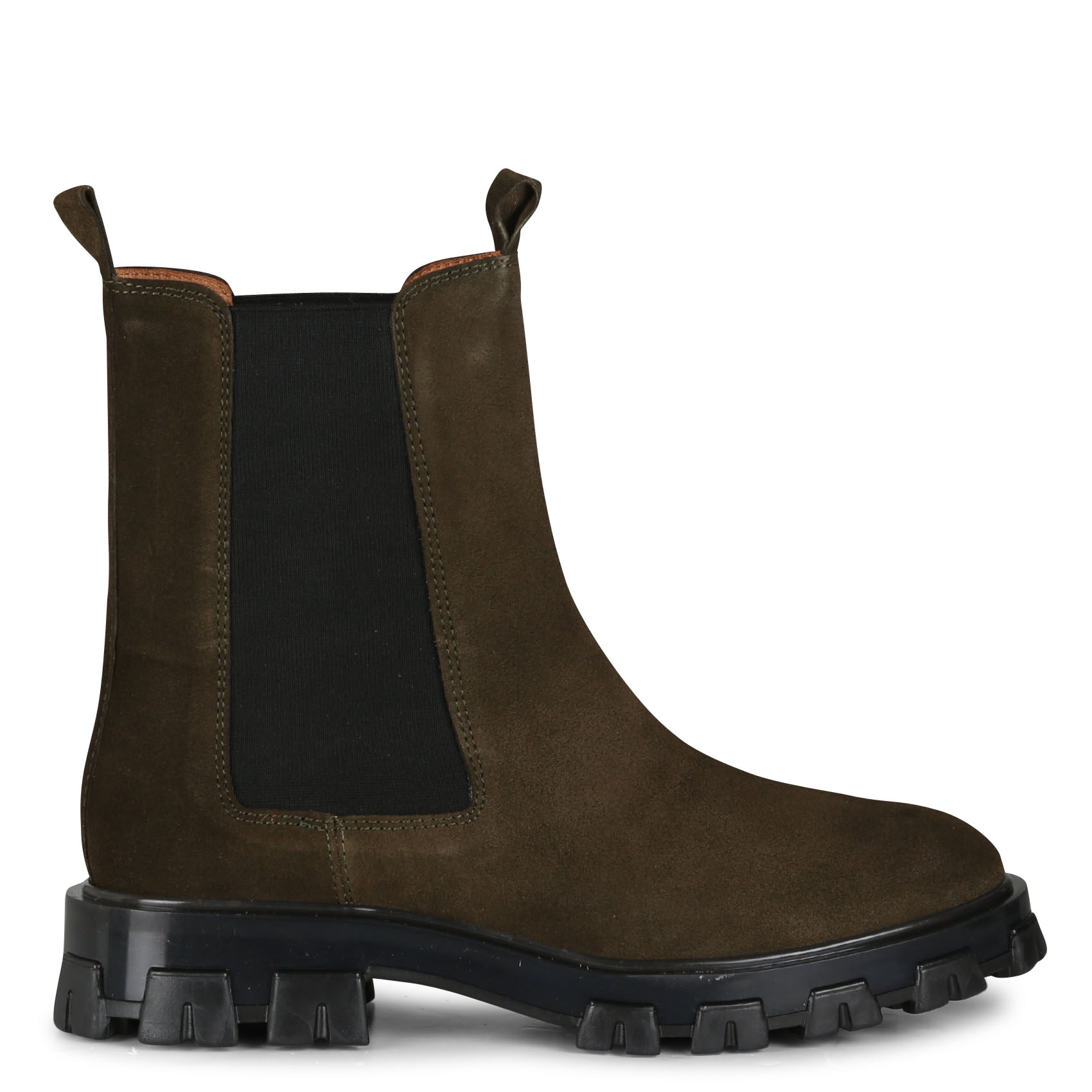 LAURELL - Bottines plates en cuir velours | Vert