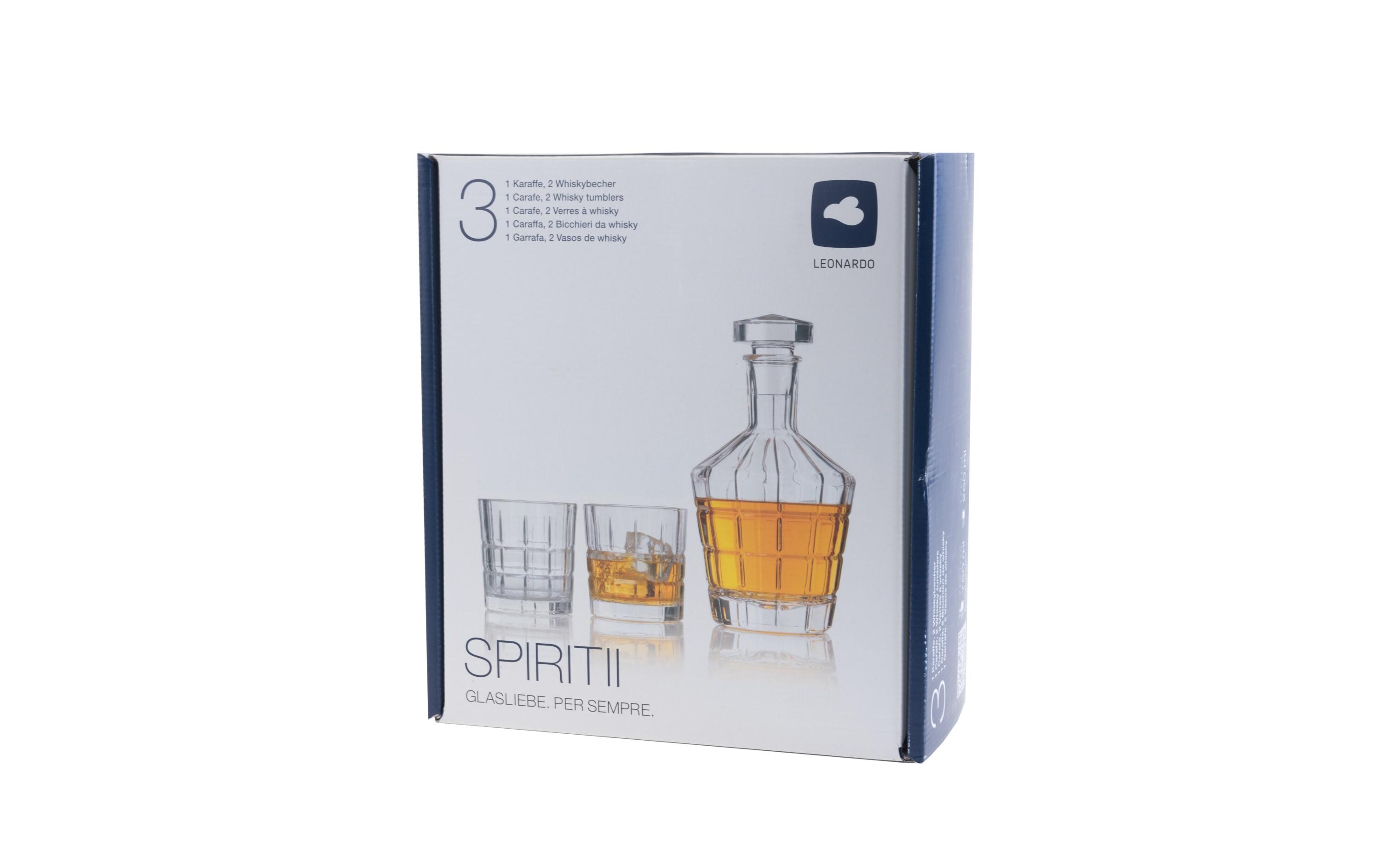 Whisky-Set Spiritii 0.7 l 3-Teilig, TransparentKaraffe mit zwei Gläsern