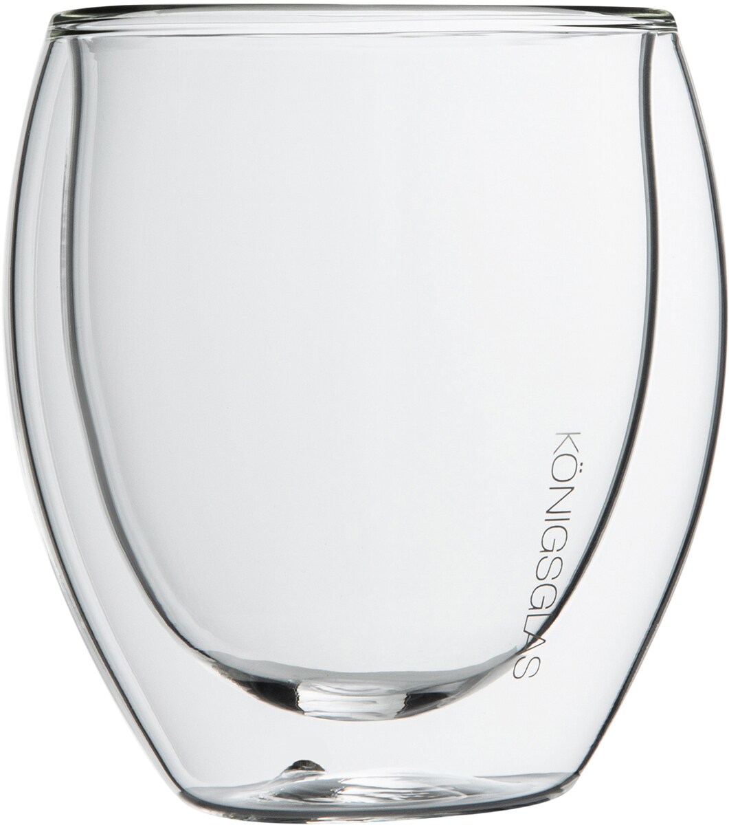 Königsglas Crema, Tee-/Kaffeegläser by Heidenfeld, 250 ml, 2er/4er-Set, doppelwandig, handgefertigt (2er Set)