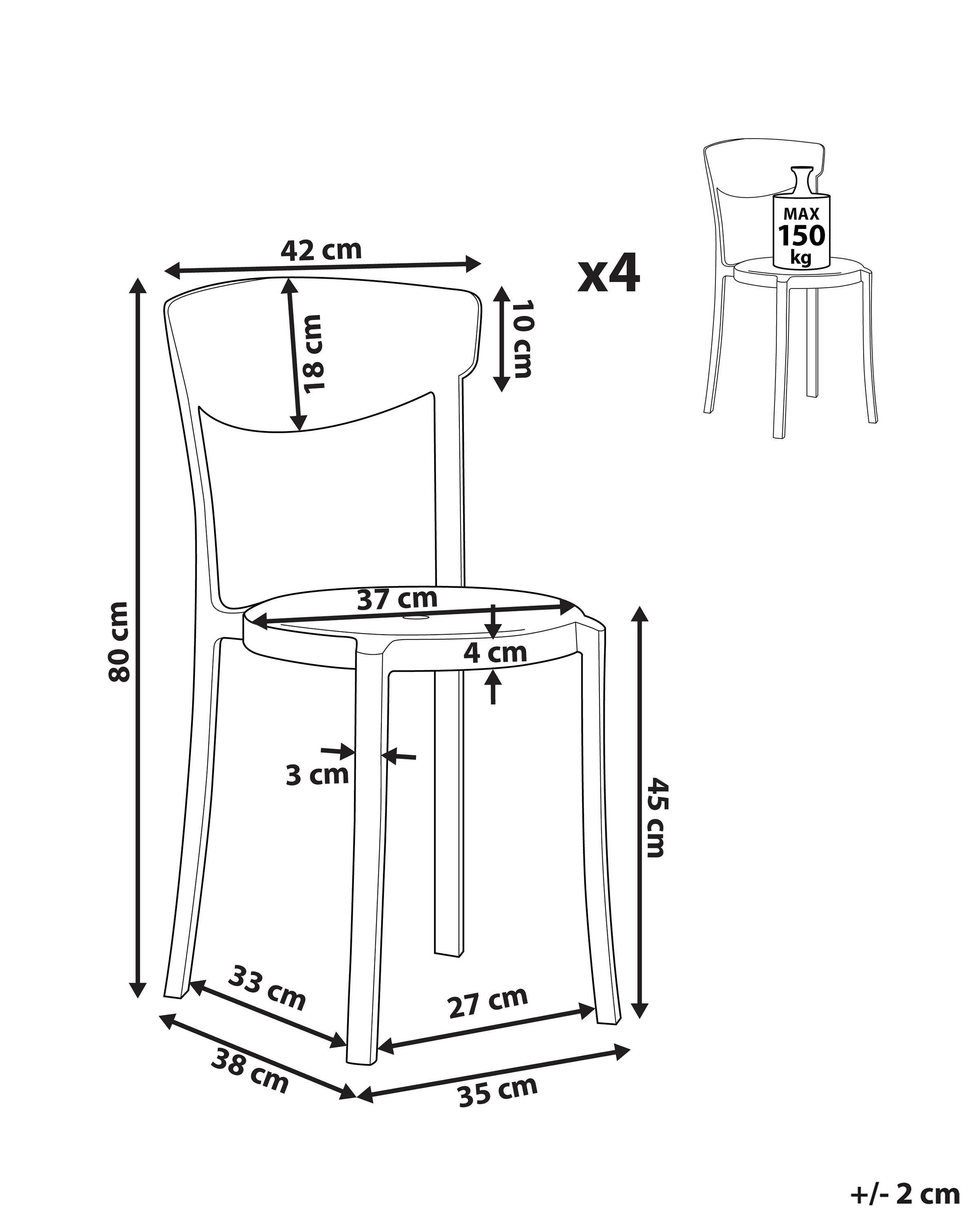 Set van 4 tuinstoelen VIESTE Donkergrijs