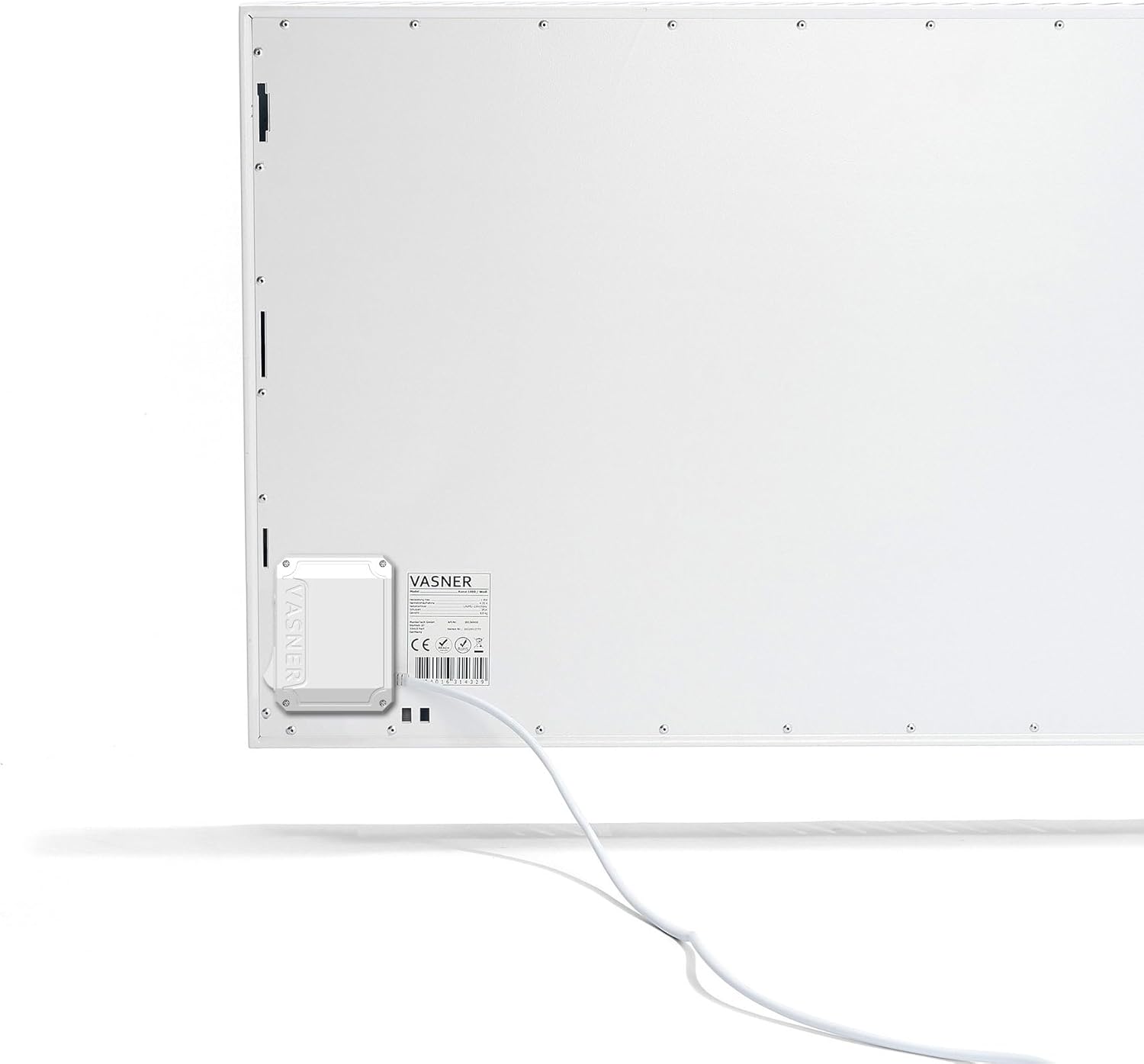 VASNER Konvi RX Funk Hybridheizung Elektroheizung weiß – Hybrid Infrarotheizung mit Funksystem, 600 – 1200 Watt, elektrische Heizung Infrarot + Konvektion, Funkheizung, 3 J. Garantie (900 Watt)