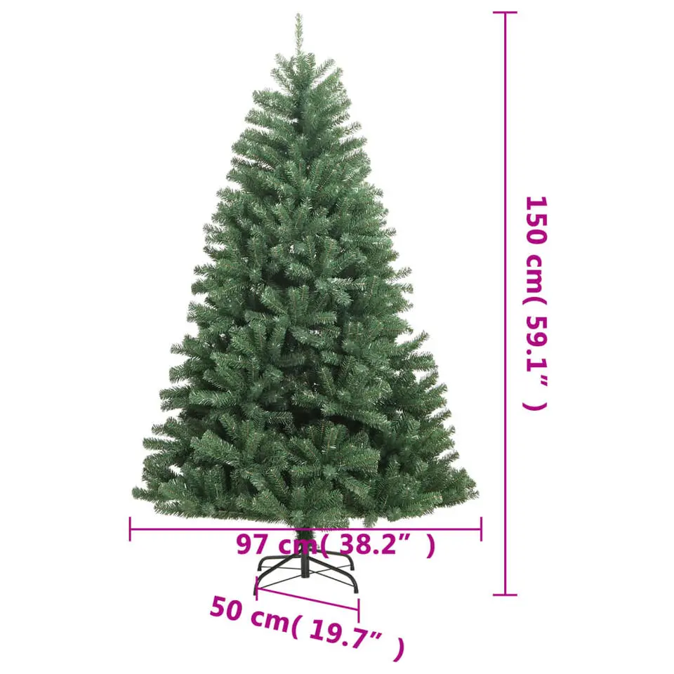 vidaXL - Gescharnierde Kunstkerstboom - Groen - 150 cm