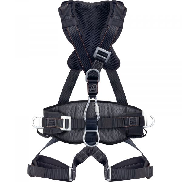 Deltaplus Arnês Anti-queda com Cinturão para Trabalhos Verticais 5 Pontos de Amarração Preto-laranja S/m/l