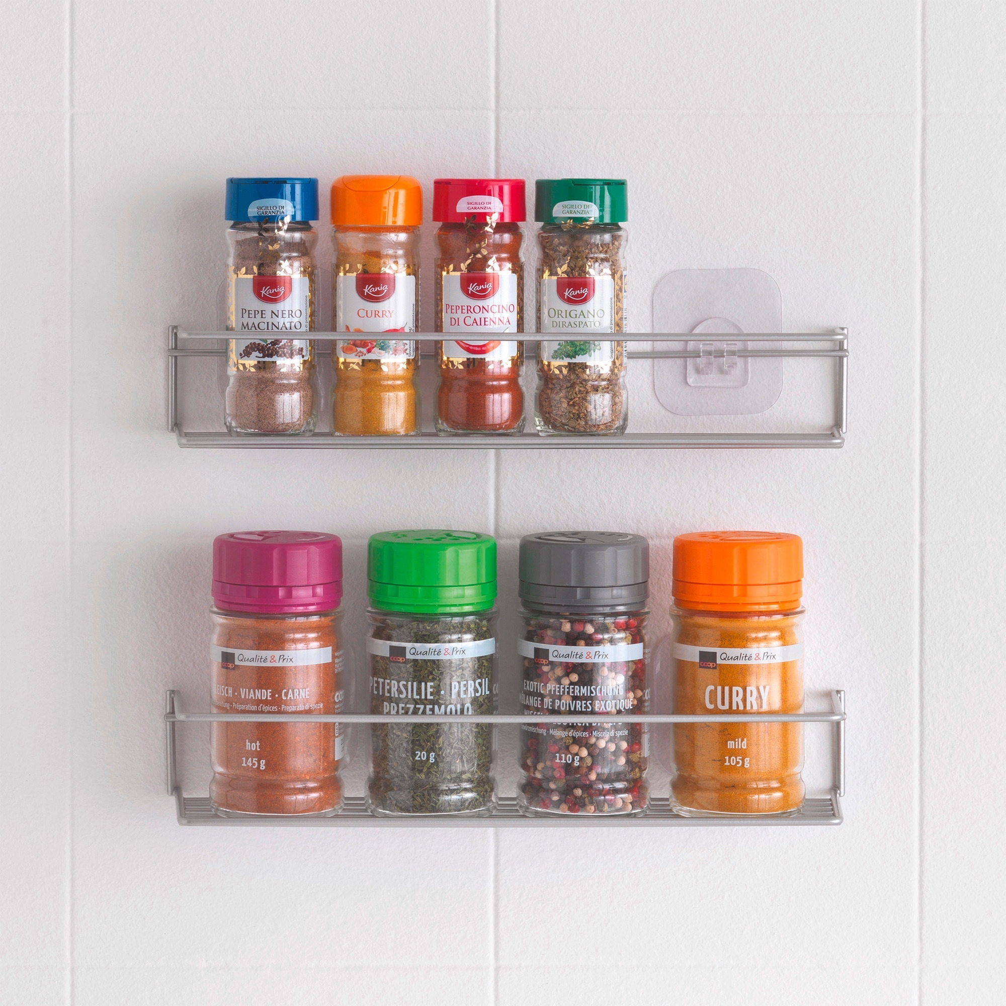 Metaltex Paprika 1 Gewürzregal mit U-Fix Hacken Set 2-Stück 32 x 8 x 5 cm