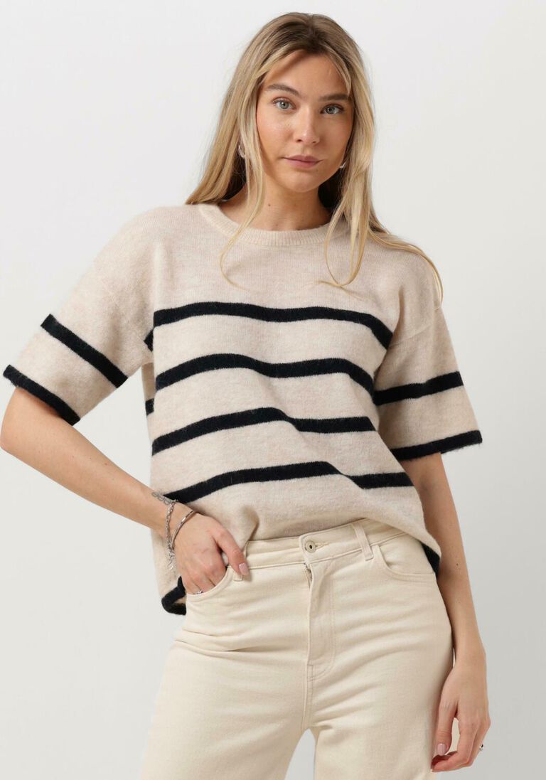 SELECTED FEMME beige selected femme t-shirt slfmaline-liliana 2/4 knit o-neck