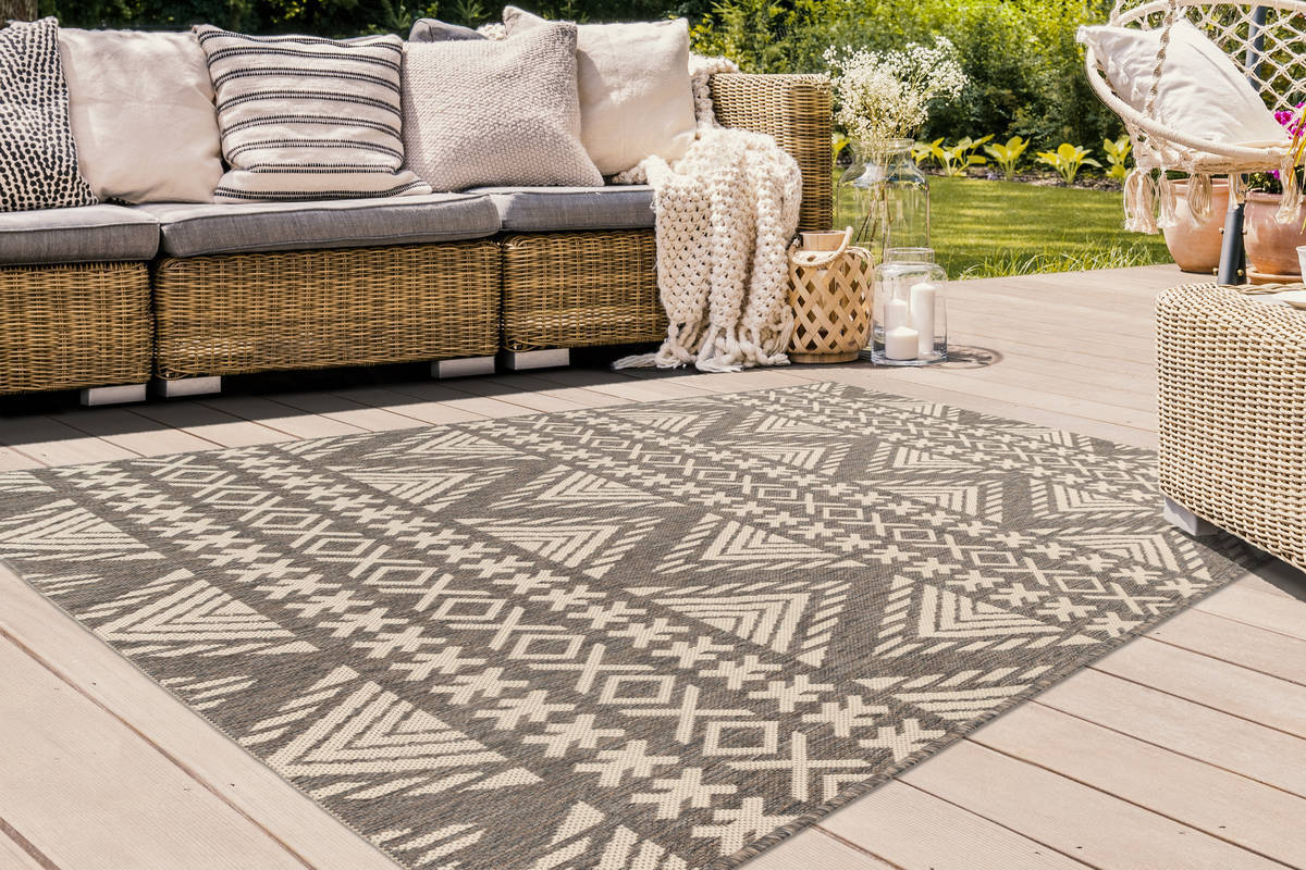 Outdoor-Kurzflorteppich SPLASH 500 - braun-creme - 80x150 cm
