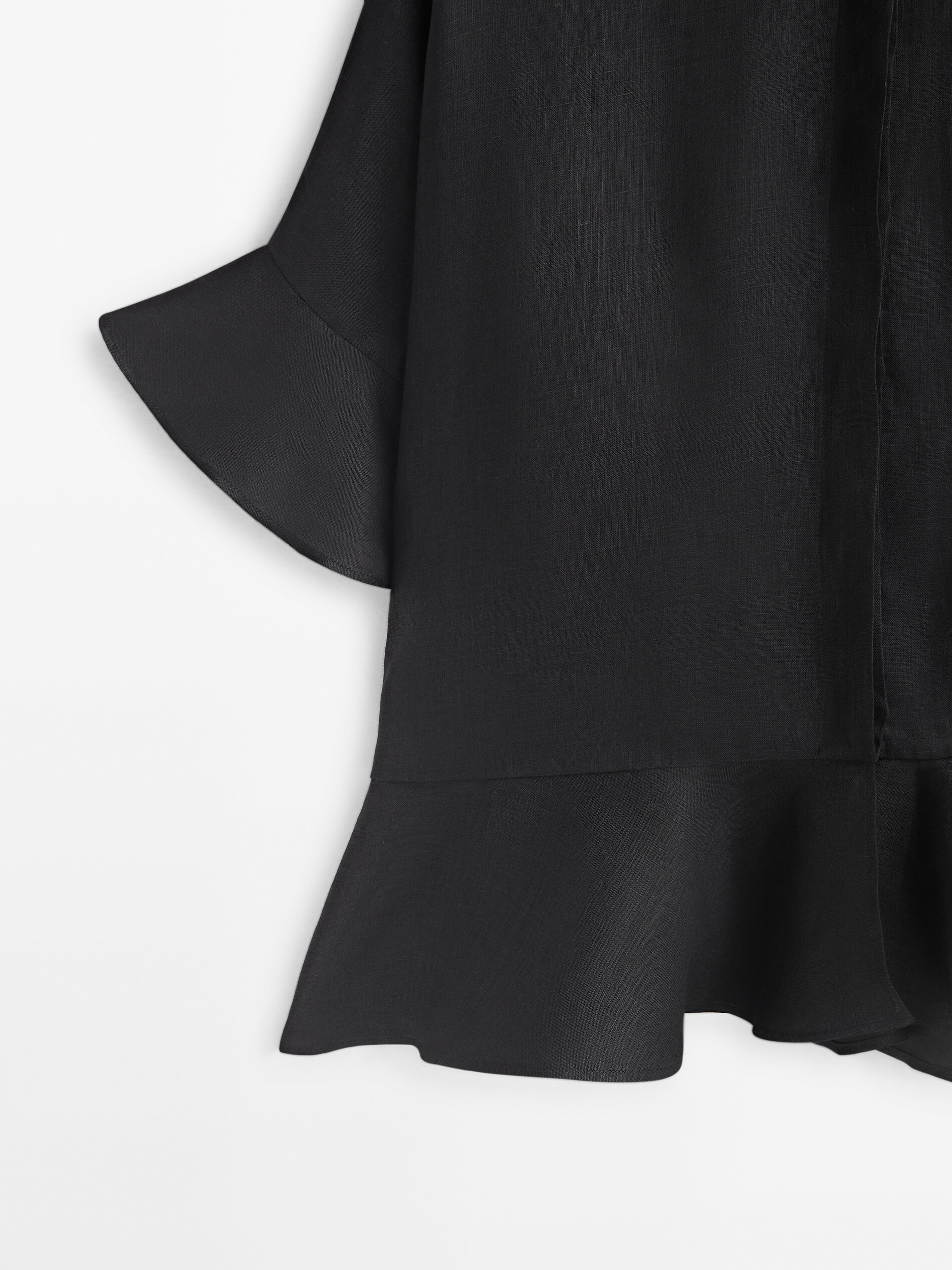 Camisa peplum em linho - Studio - NEGRO