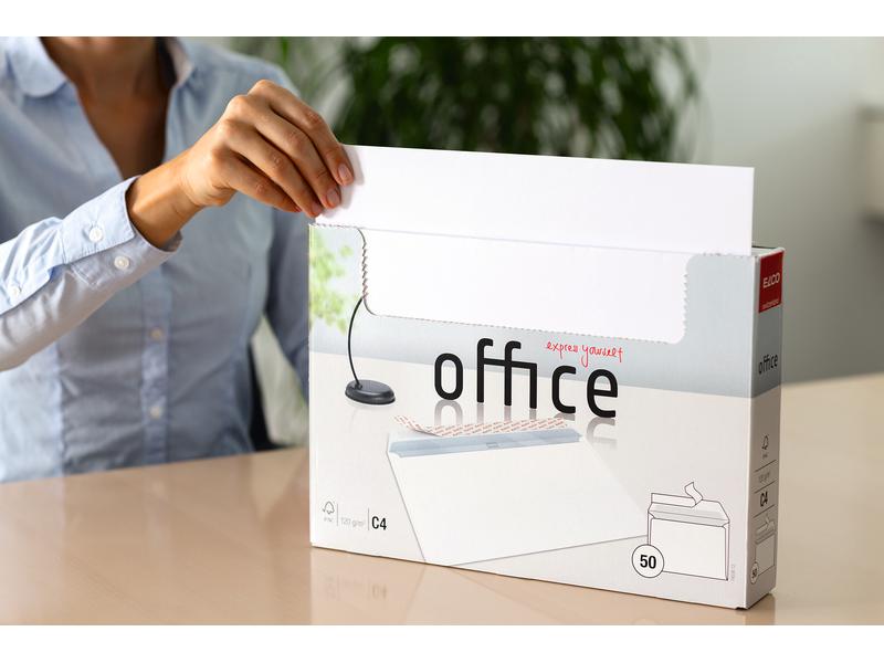 ELCO Couvert Office Box C4 ohne Fenster, 50 Stück Briefumschlag C4 in einer praktischer Box