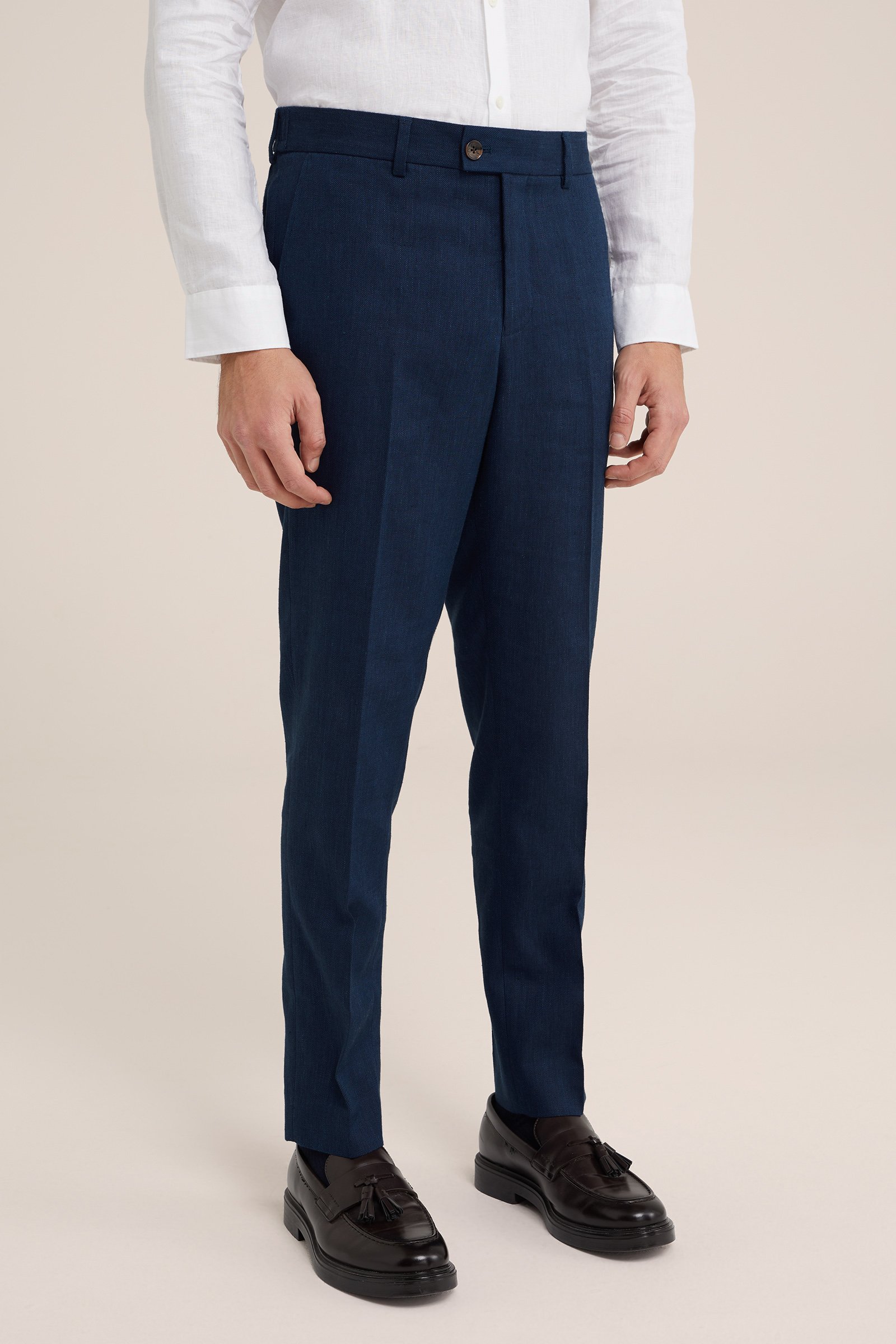 slim fit pantalon Van Gils Donkerblauw