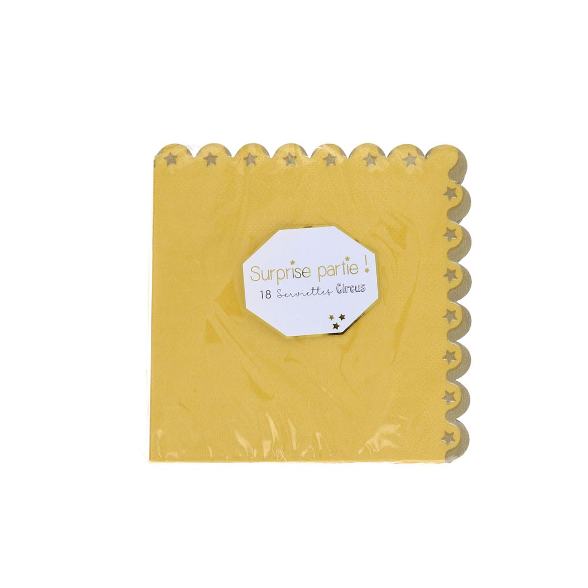 Lot de 18 serviettes moutarde cirque Surprise Partie !