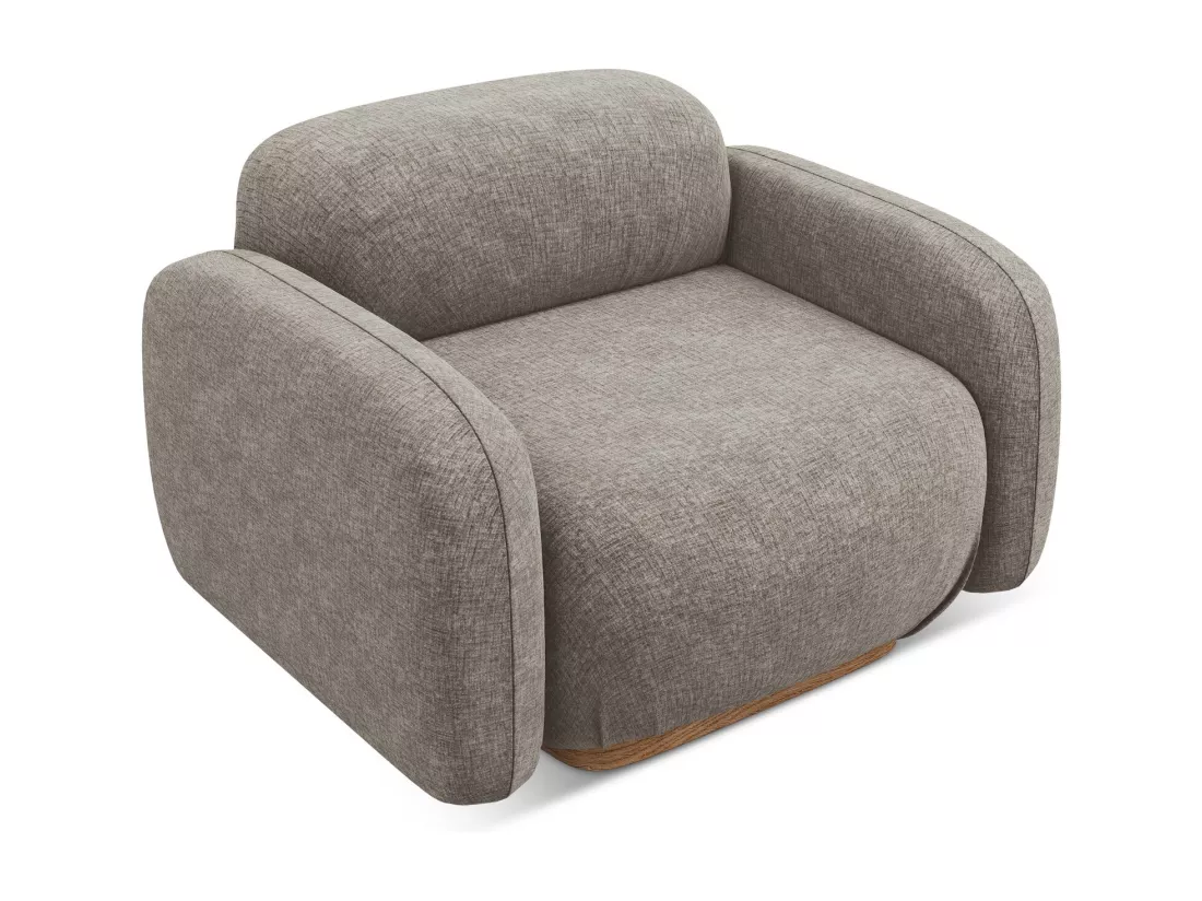 Fauteuil en tissu chenille - taupe - AILANI