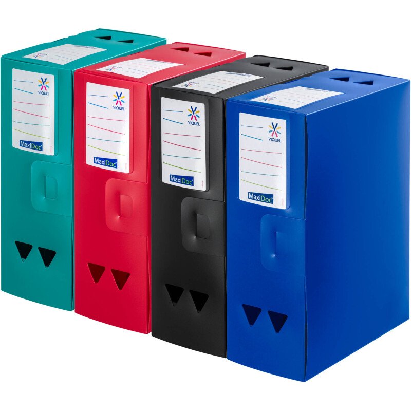 Boîte de classement plastique DOC ESSENTIEL VIQUEL - Essentiel Recycle- dos 12 cm couleurs opaques assorties
