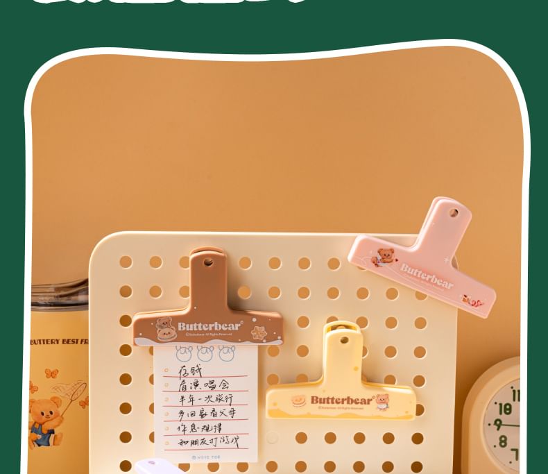 Butterbear - Set van 2: Butterbear Binder Clip Koelkastmagneet