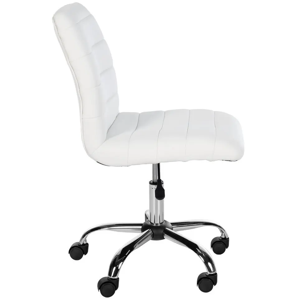 CLP Bureaustoel Redding chroom Frame - Kunstleer - wit
