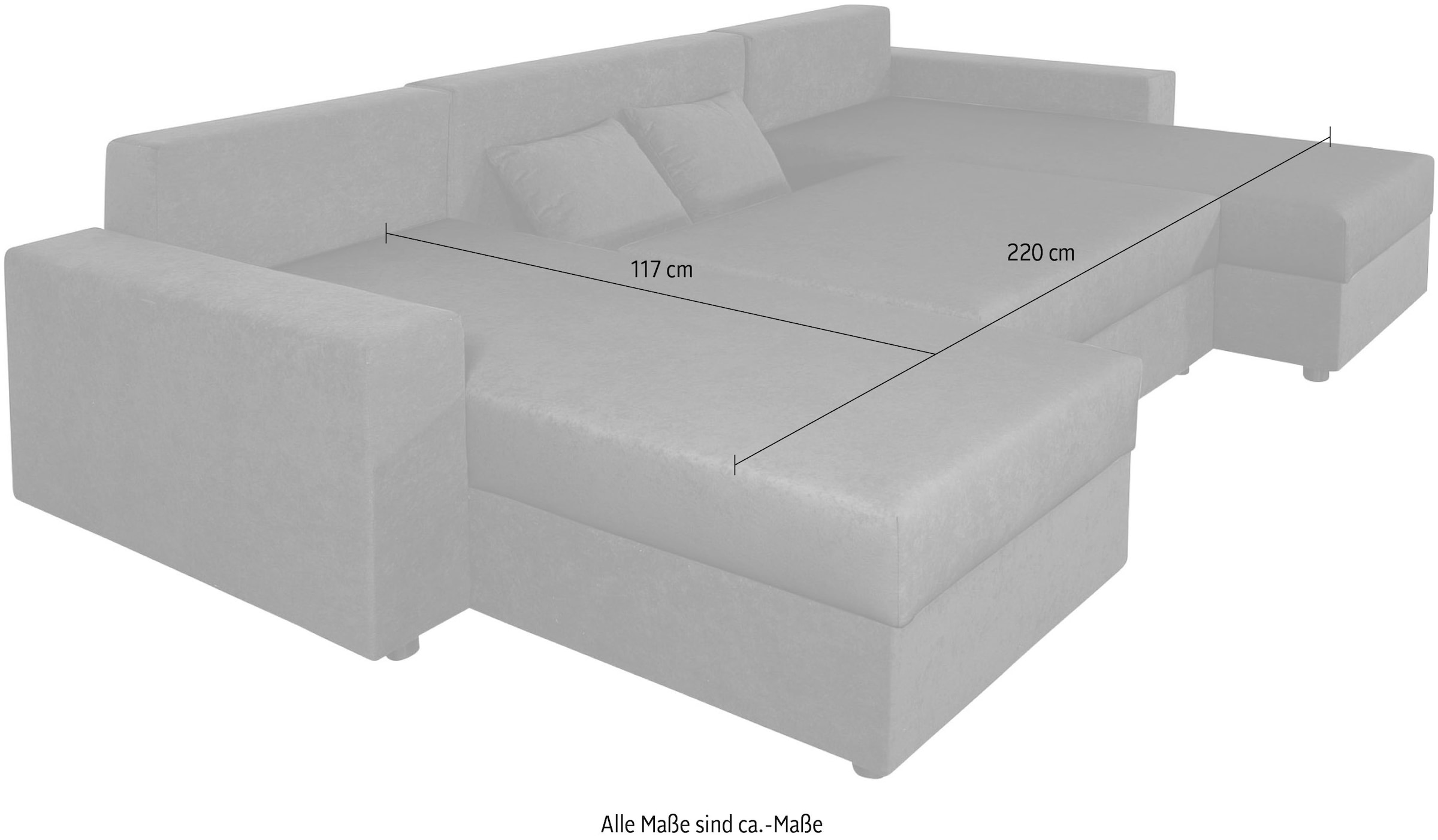 COLLECTION AB Wohnlandschaft »Pico U-Form« Wohnlandschaft,2 X Ottomane,Polyätherschaum Polsterung