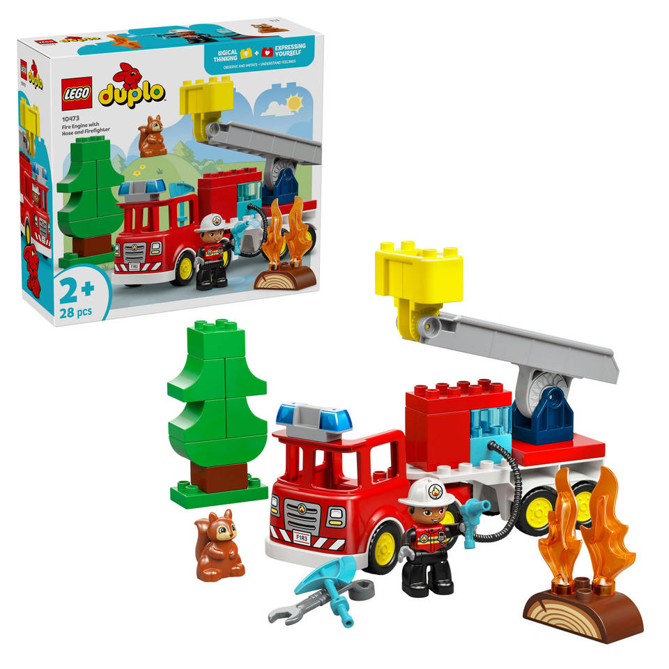 LEGO DUPLO brandweertruck met slang en brandweerman 10473