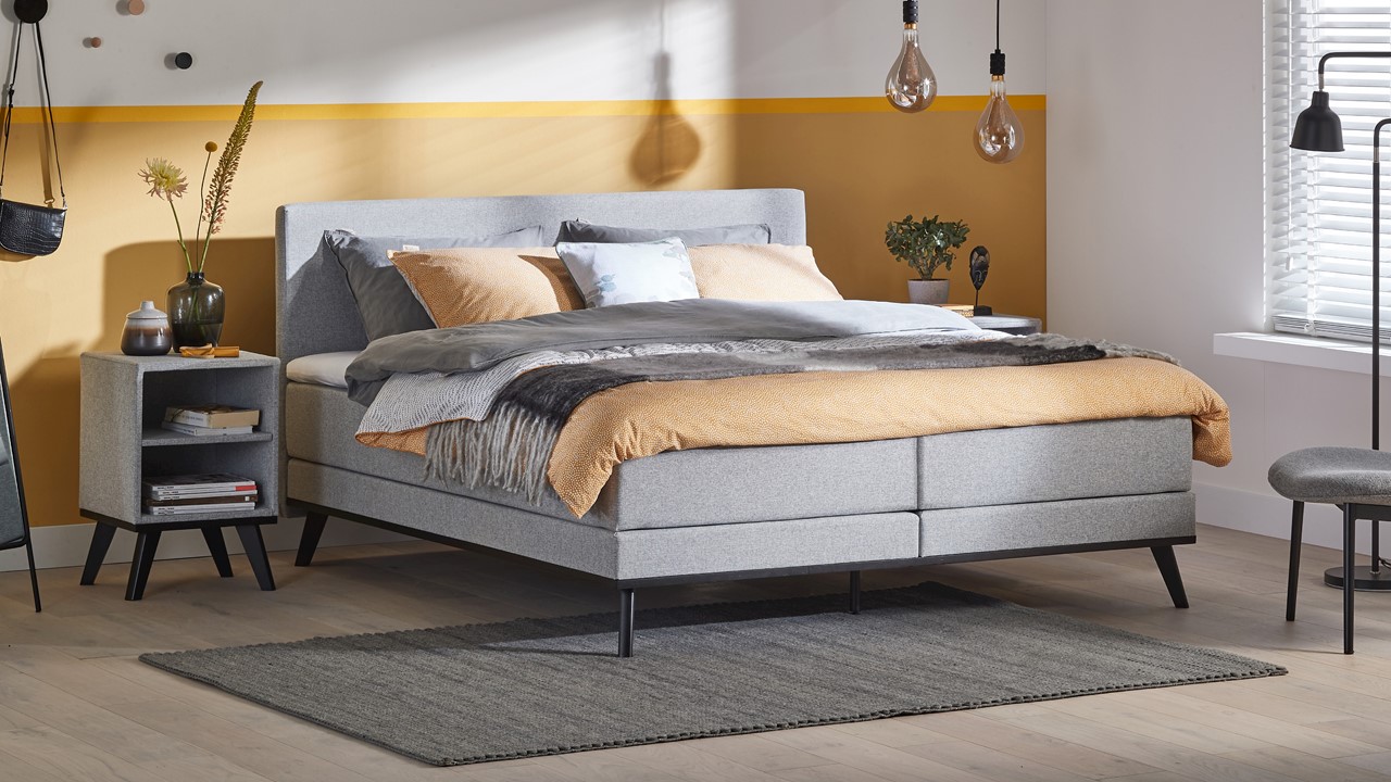 Boxspring Viggo oakland lichtgrijs