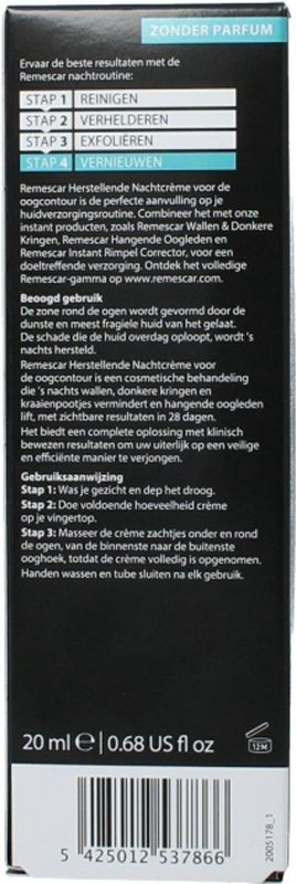 Remescar - Herstellende Oogcontour Nachtcrème - 50% Korting