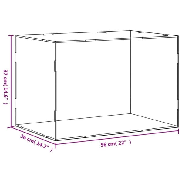 vidaXL Visningsboks gjennomsiktig 56x36x37 cm akryl