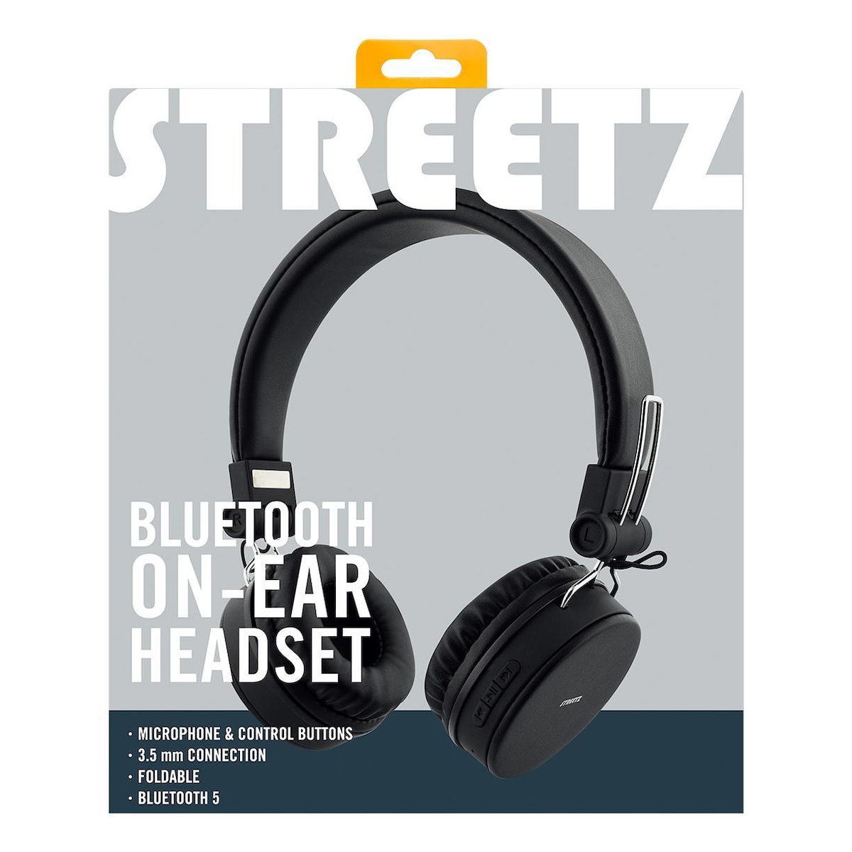 BT200 Foldable on-ear BT headset, 3.5 mm, black