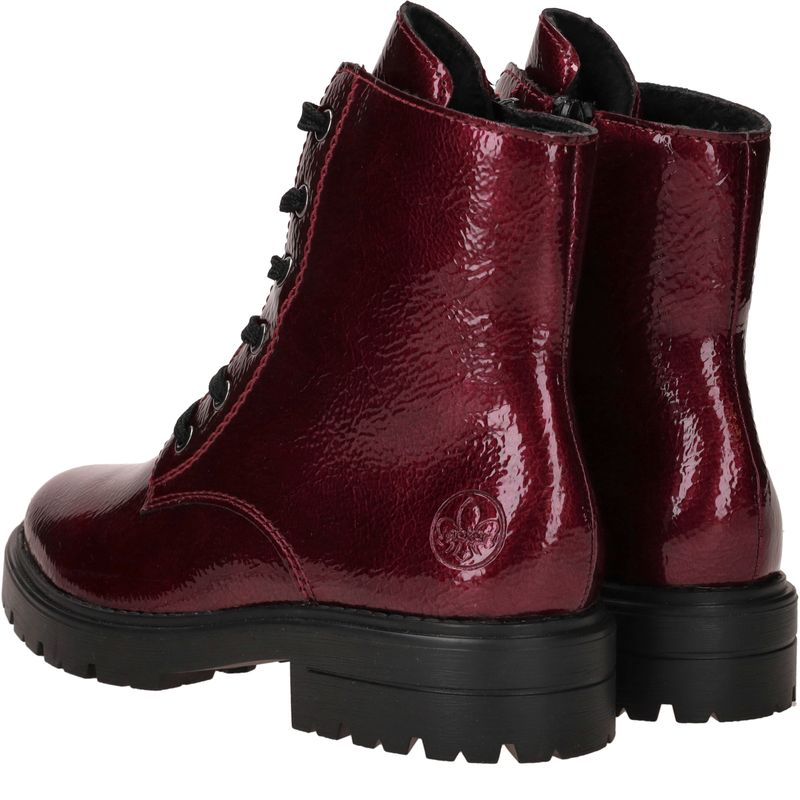 Rieker Veterboots Rood Dames