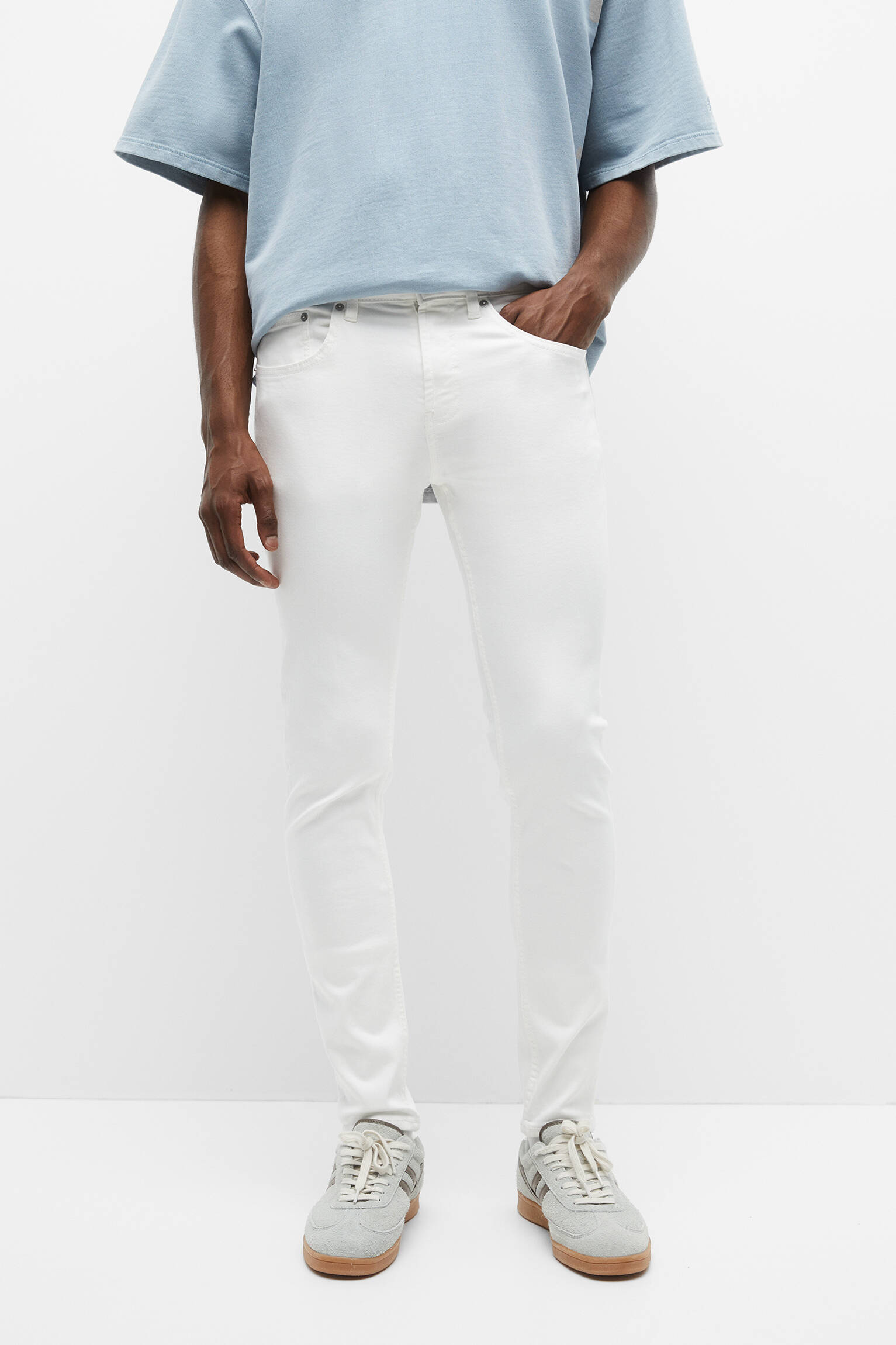 CALÇA JEANS SKINNY BÁSICA - BRANCA