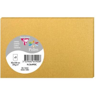 Paquet de 5 cartes simples 82x128mm 210g/m2 - Or
