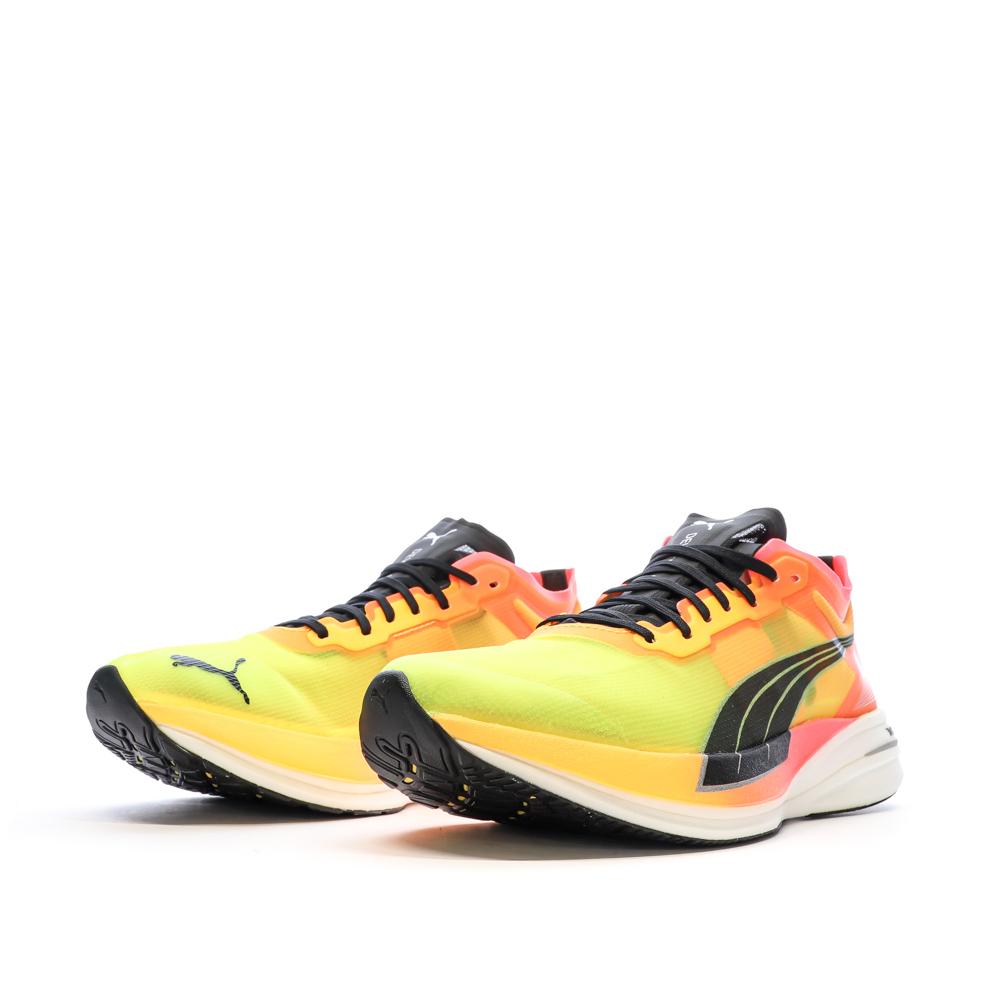 Puma Chaussures de Running Jaune/Rose Homme Puma Deviate Nitro Elite Fireglow