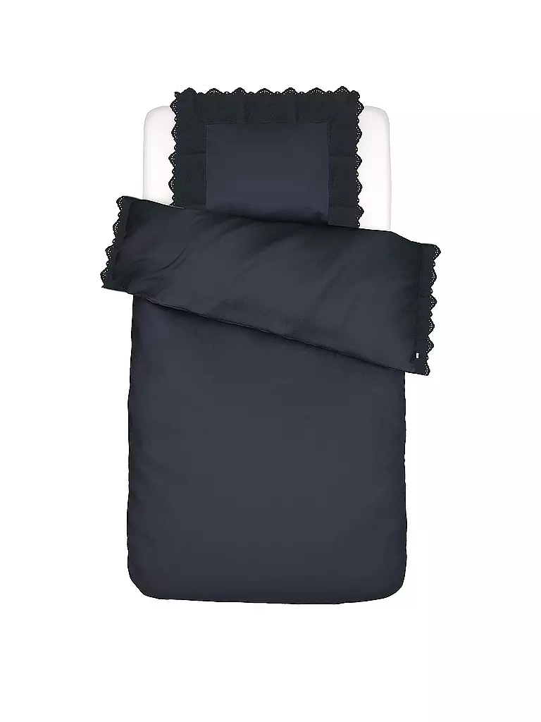 ESSENZA Baumwoll Bettwäsche MAEN 70x90cm / 140x200cm Nightblue dunkelblau