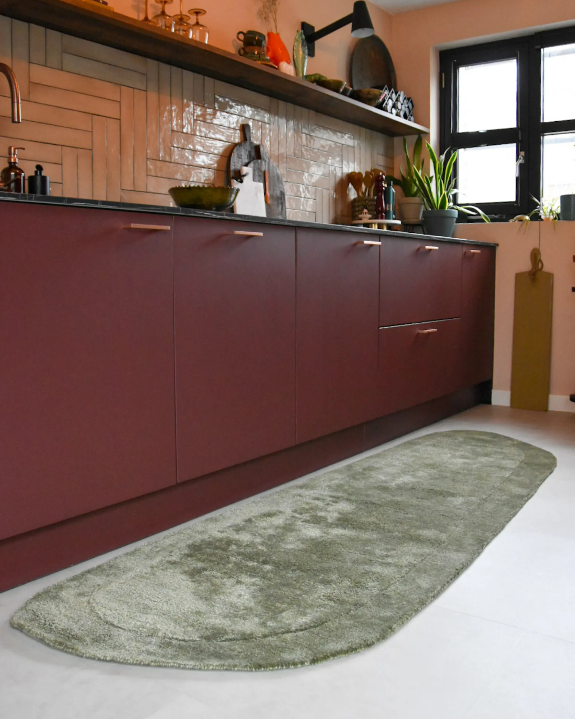 Vloerkleed BERANI Donkergroen 80 x 250 cm Viscose