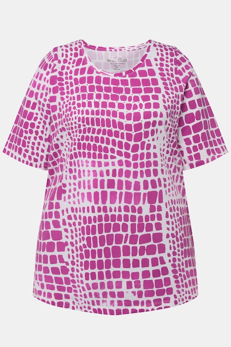 T-Shirt, Pima Cotton, Ziersteine, Rundhals, Halbarm
