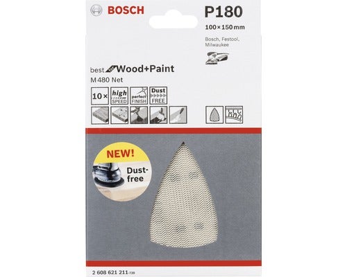 Schuurvel M480 Best for Wood and Paint, verpakking van 10 100x150mm, K180