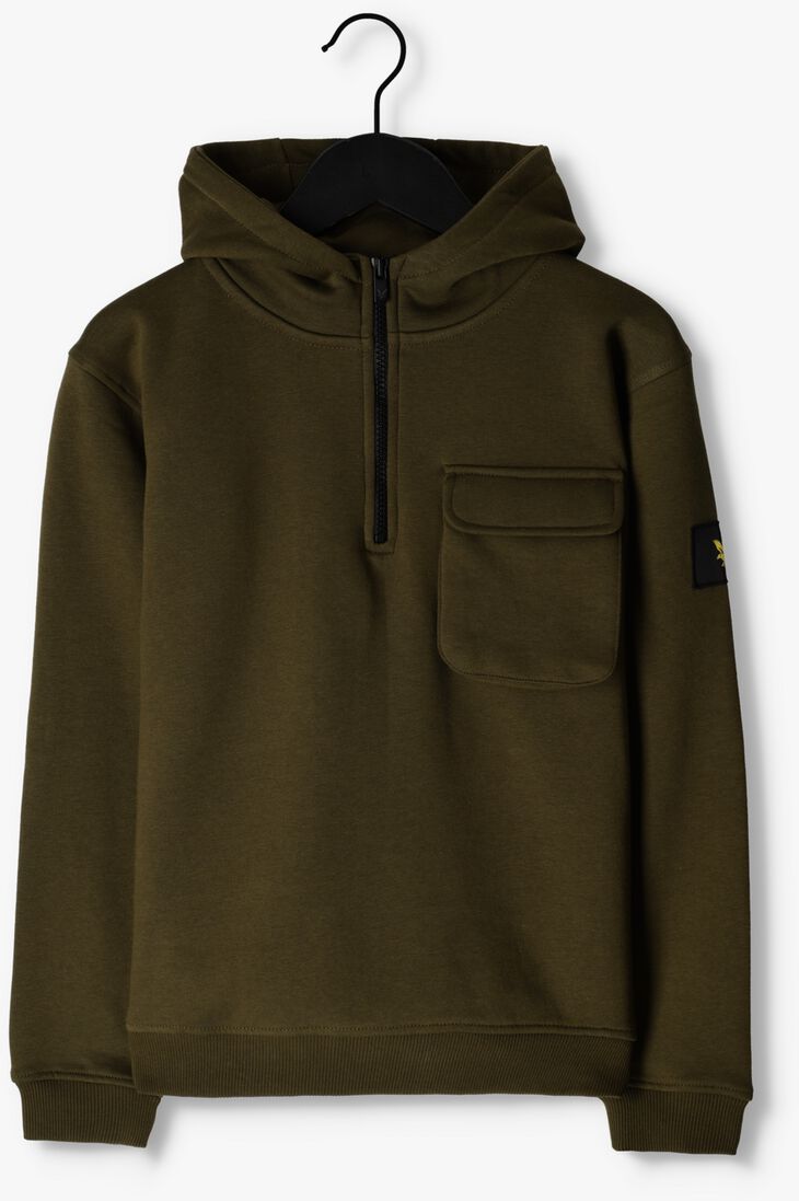 LYLE & SCOTT groene lyle & scott trui pocket quarter zip bb hoodie