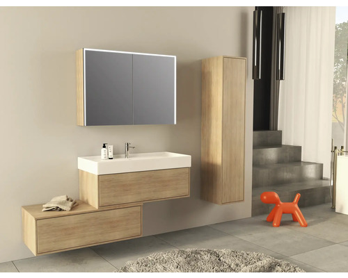 Jungborn NOVE hoge kast, BxHxD 35 x 160 x 35 cm, frontkleur tabak eiken mat