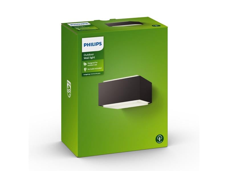 Philips myGarden Wandleuchte Hedgehog, Anthrazit, exkl. LM MyGarden Wandleuchte für den Aussenbereich