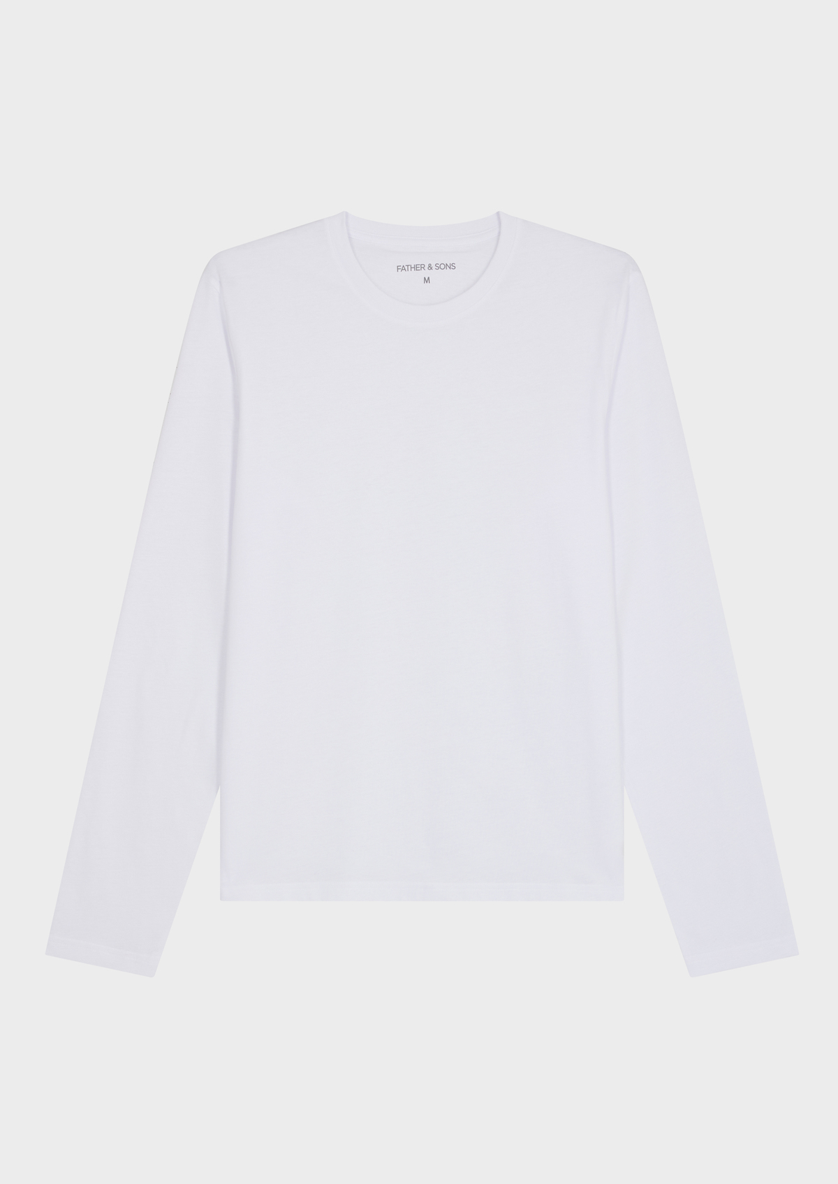 Tee-shirt manches longues en coton bio col rond uni blanc