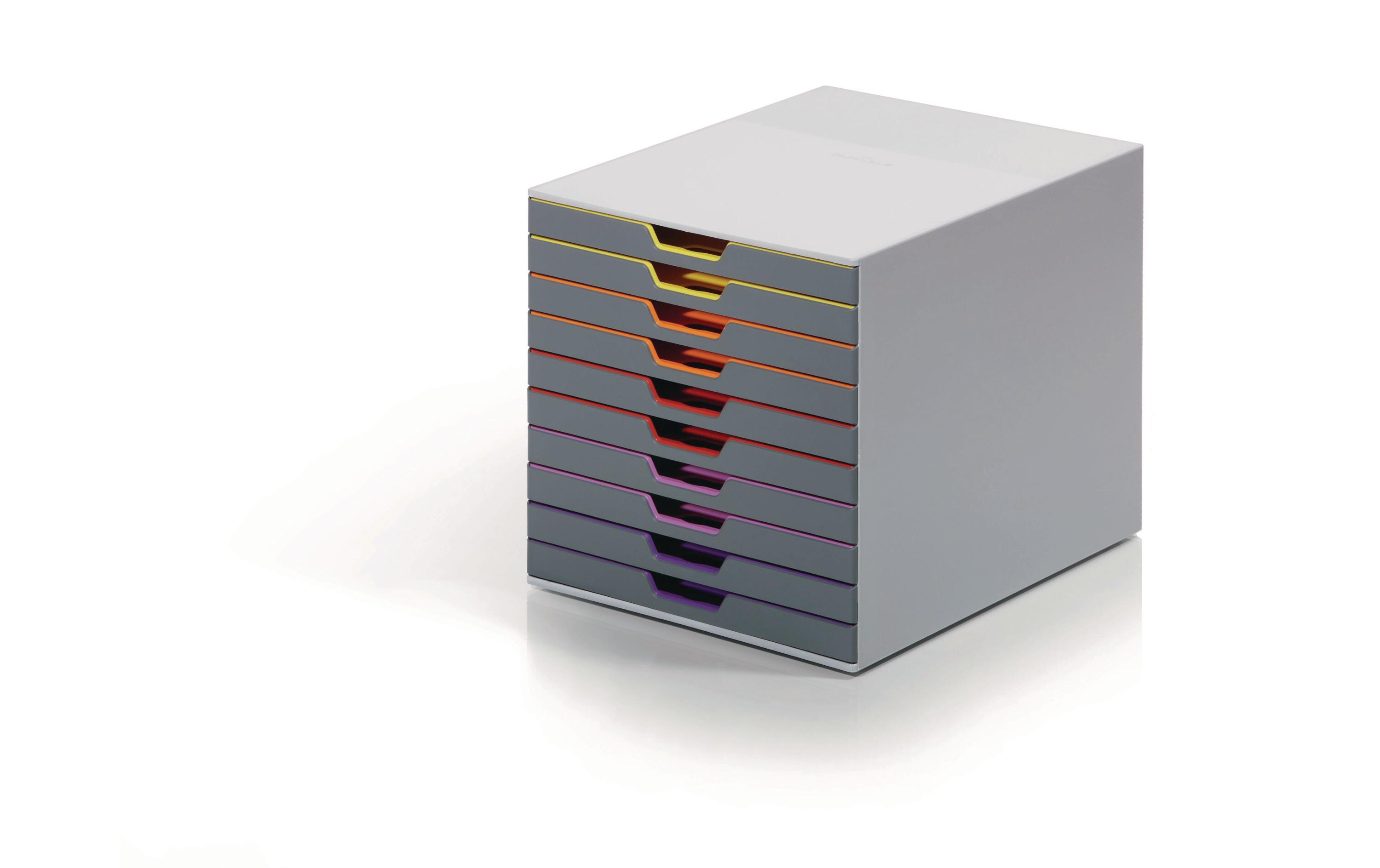 Schubladenbox Varicolor 10Mit zehn farbigen Schubladen