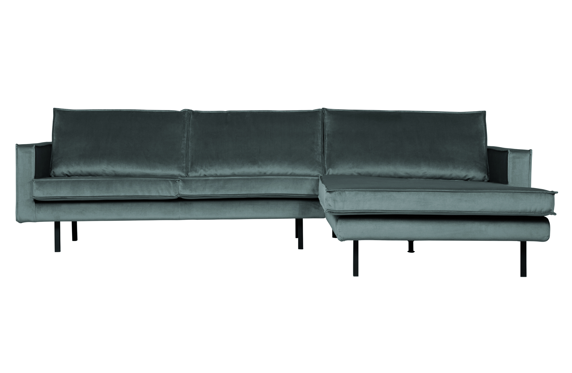 BePureHome chaise longue Rodeo velvet Rechts - Teal