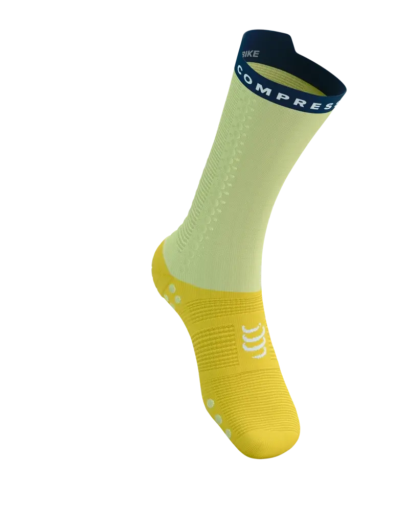 Compressport Pro Racing v4.0 Bike Compressiesokken Geel/Blauw