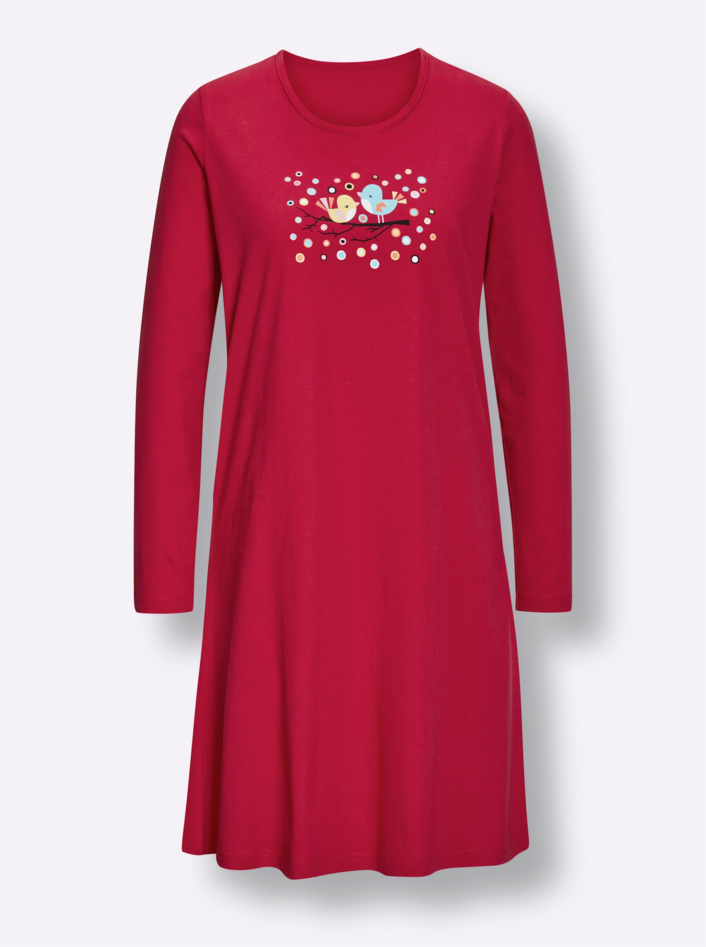 wäschepur Sleepshirts in schwarz-bedruckt + erdbeere