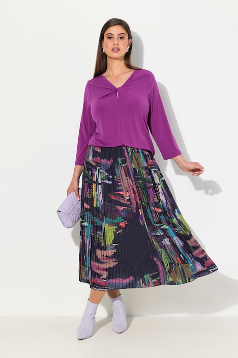 Shirt, drapierter Ausschnitt, Classic, 3/4-Arm
