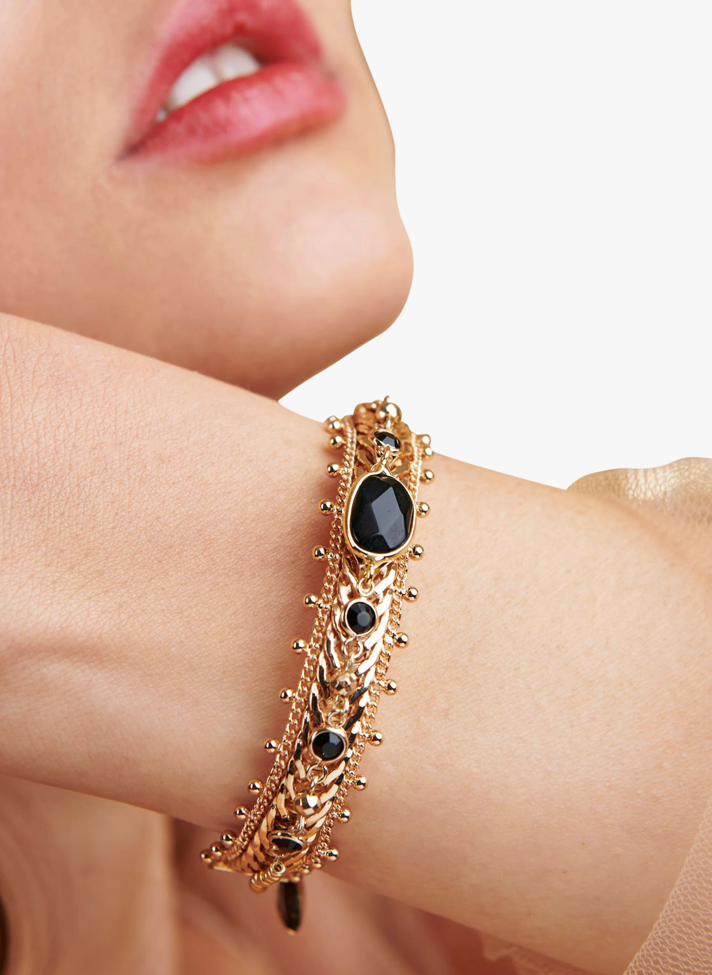 Bracelet fin en laiton| Noir