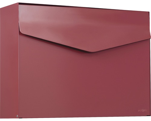 MEFA brievenbus, gepoedercoat staal, BxHxD 430x312x110 mm, Letter 112, Oxydrot RAL 3009, semi-mat, zonder naamplaatje, met klep