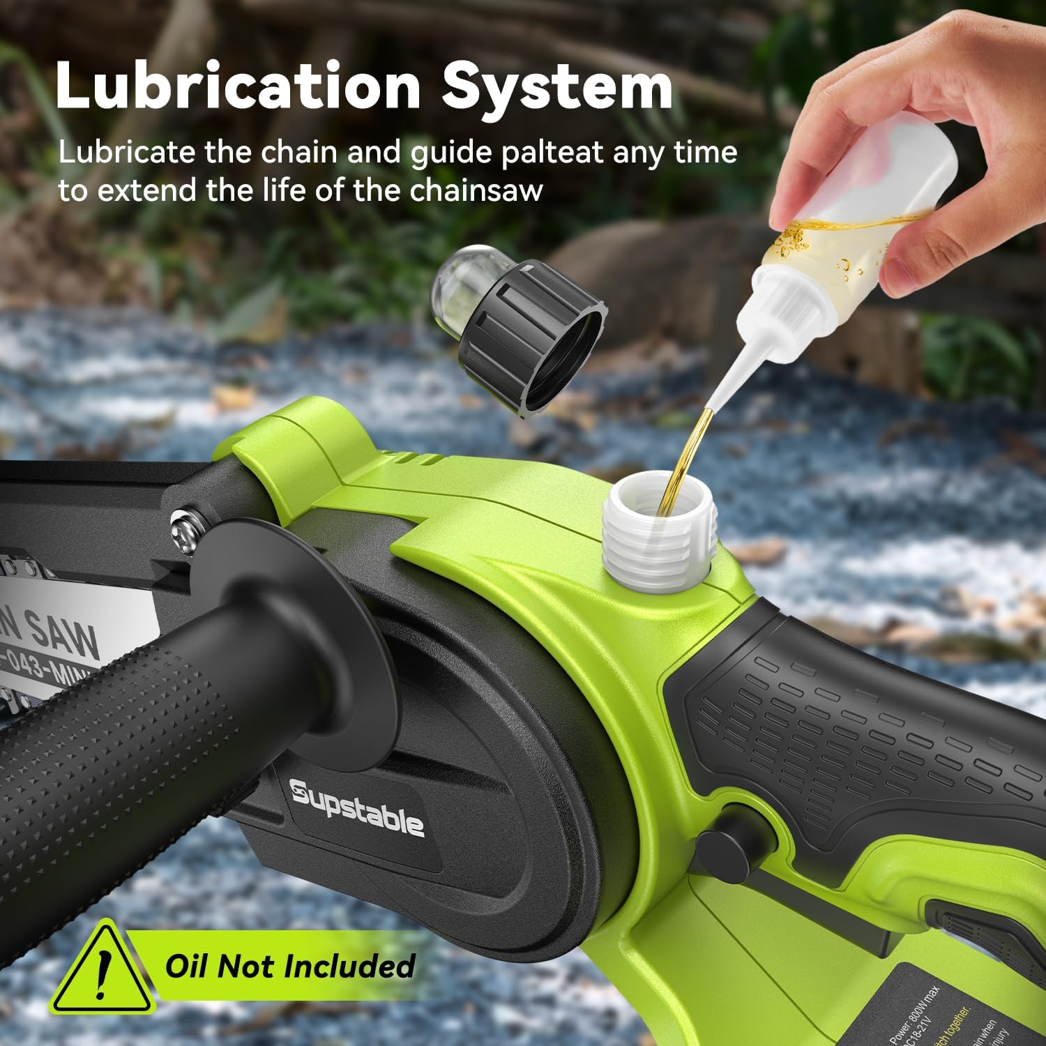 2-in-1 Akku Hochentaster & 8 Zoll Mini Kettensäge, Astsäge mit 4000 mAh Akku, Teleskopstange bis 4,8m, 800W Bürstenloser Motor – Für Baum- und Gartenpflege